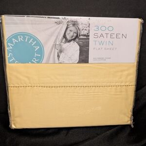 Martha Stewart Yellow Sateen Twin Flat Sheet
